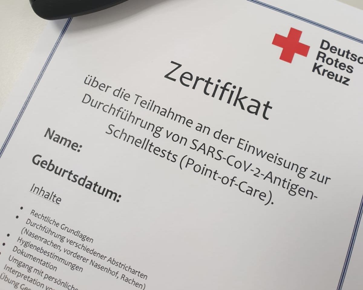 Einweisung Schnelltest Drk Kreisverband Koblenz E V